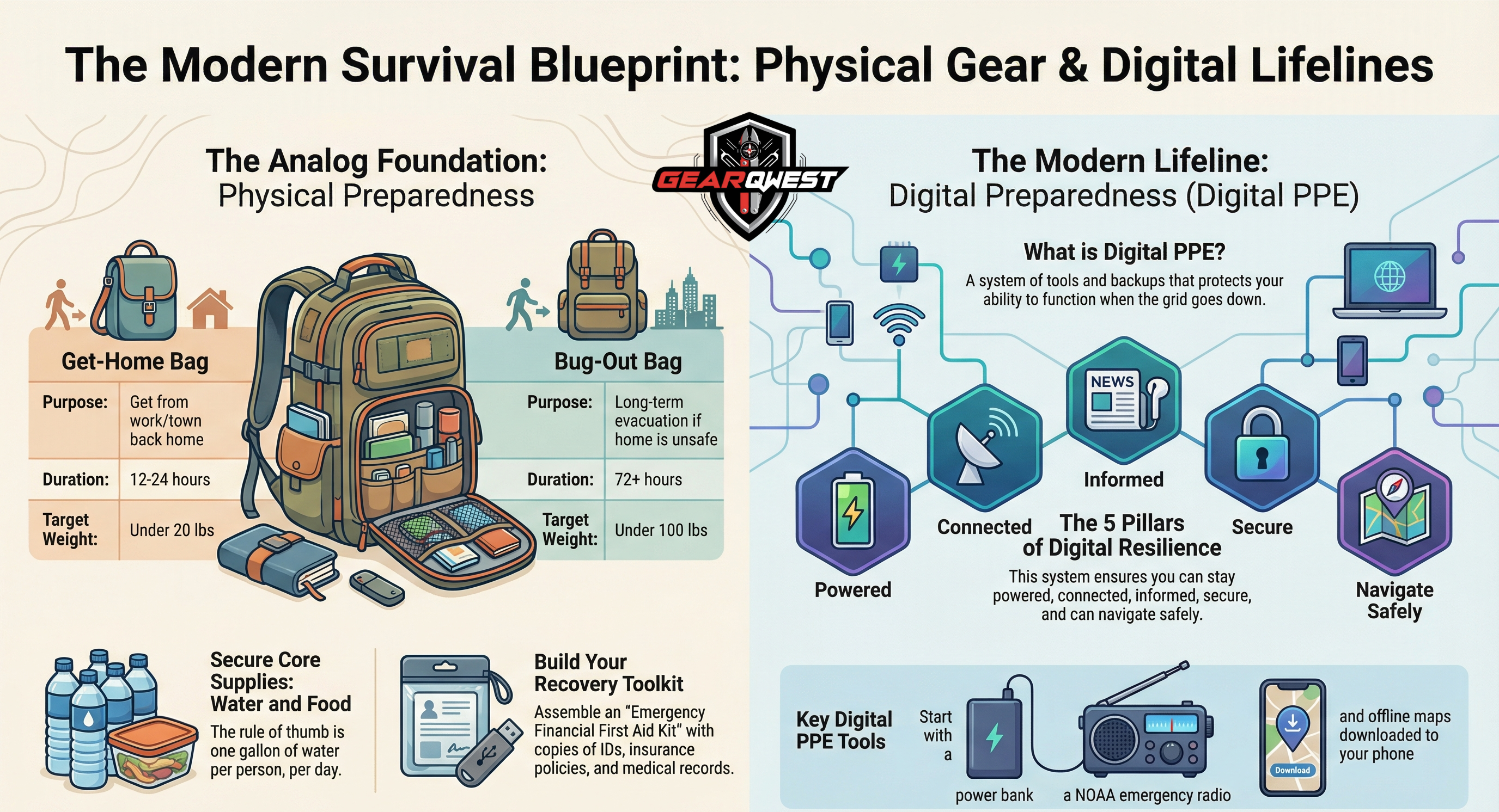 GearQwest Modern Survival Blueprint header graphic